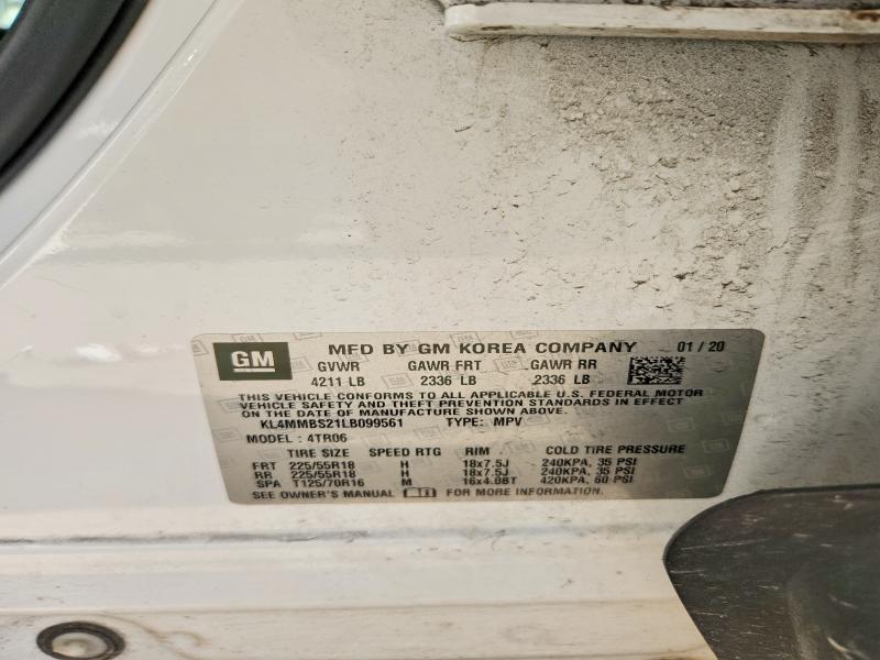 55011846 :رقم المزاد ، KL4MMBS21LB099561 vin ، 2020 Buick Encore Gx مزاد بيع