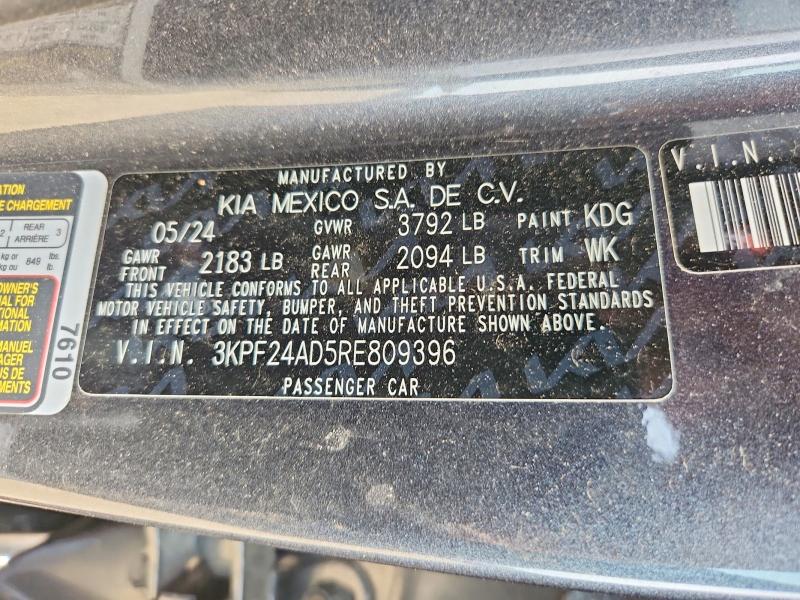 Aukcja sprzedaży 2024 Kia Forte, vin: 3KPF24AD5RE809396, numer aukcji: 54755656