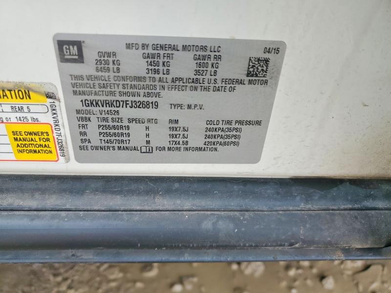 2015 Gmc Acadia მანქანა იყიდება აუქციონზე, vin: 1GKKVRKD7FJ326819, აუქციონის ნომერი: 54562166