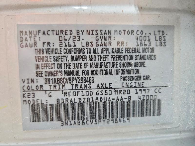 54883716 :رقم المزاد ، 3N1AB8CV5PY298469 vin ، 2023 Nissan Sentra مزاد بيع
