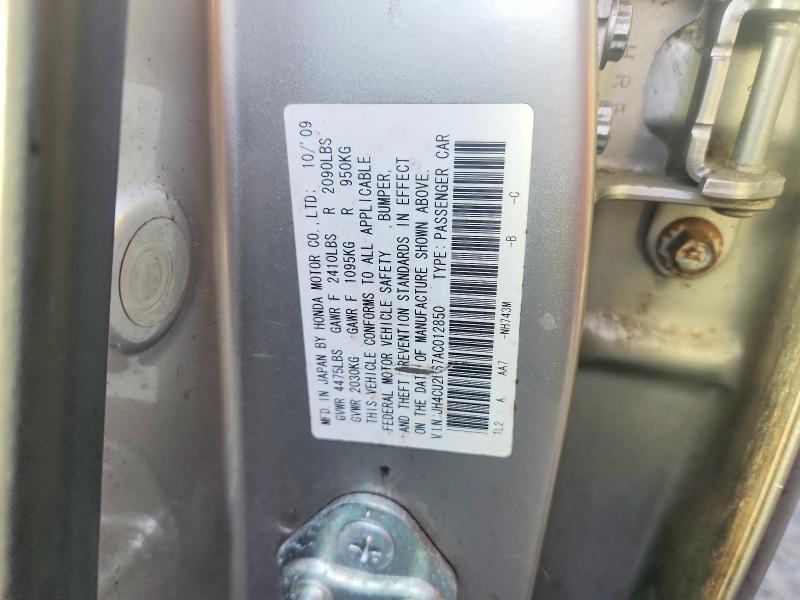 Aukcja sprzedaży 2010 Acura Tsx, vin: JH4CU2F67AC012850, numer aukcji: 51943136