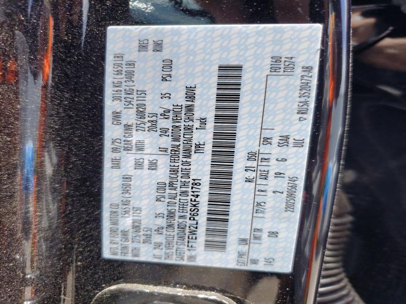 Aukcja sprzedaży 2025 Ford F150, vin: 1FTEW2LP6SKF41781, numer aukcji: 54226846