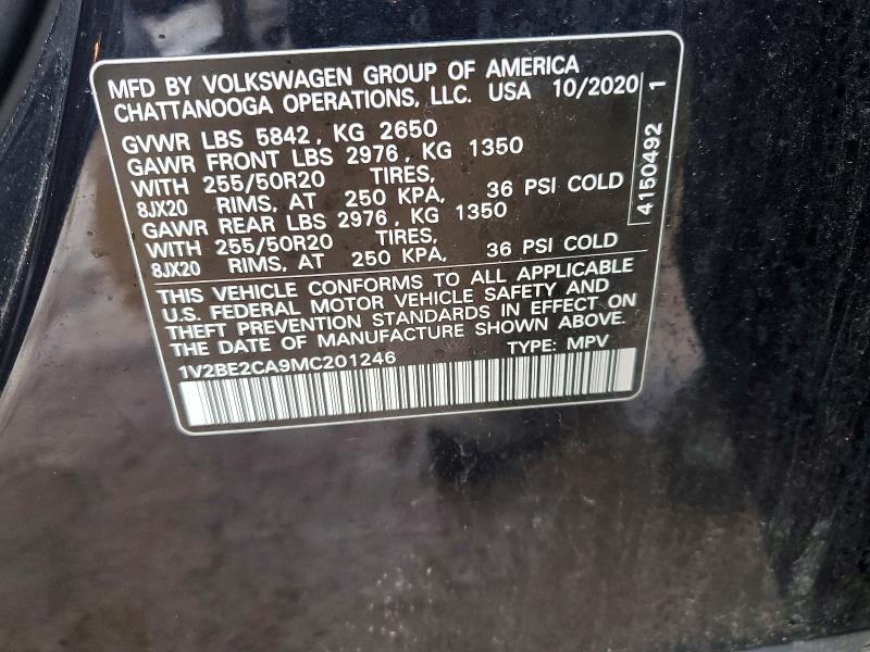 Продажа на аукционе авто 2021 Volkswagen Atlas Cross Sport, vin: 1V2BE2CA9MC201246, номер лота: 51336896