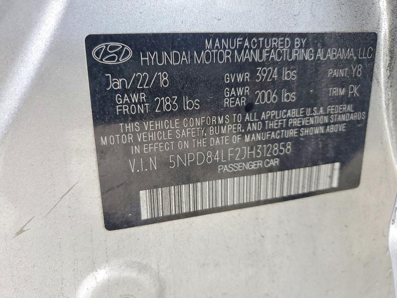 55026716 :رقم المزاد ، 5NPD84LF2JH312858 vin ، 2018 Hyundai Elantra مزاد بيع