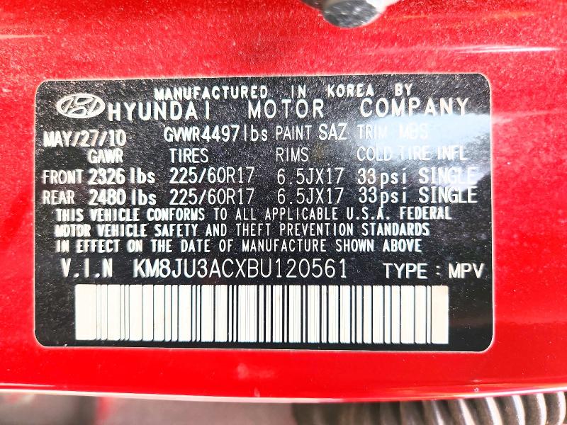 Продаж на аукціоні авто 2011 Hyundai Tucson, vin: KM8JU3ACXBU120561, номер лоту: 54401136