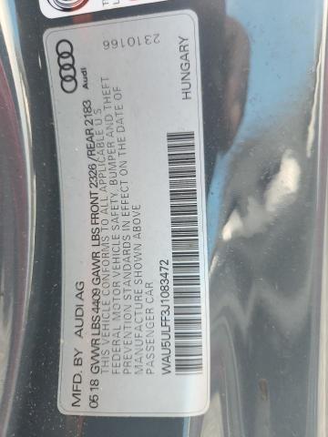 51677116 :رقم المزاد ، WAU5ULFF3J1083472 vin ، 2018 Audi A3 مزاد بيع