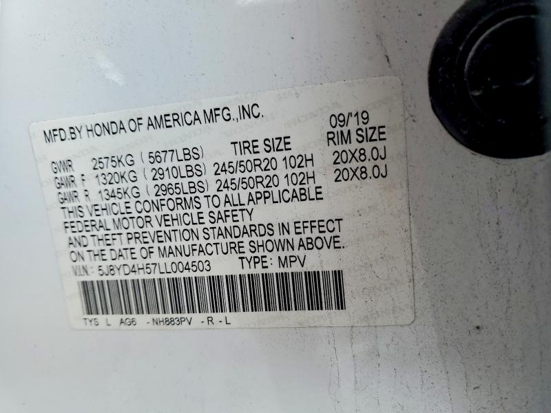 Продажа на аукционе авто 2020 Acura Mdx, vin: 5J8YD4H57LL004503, номер лота: 51269506