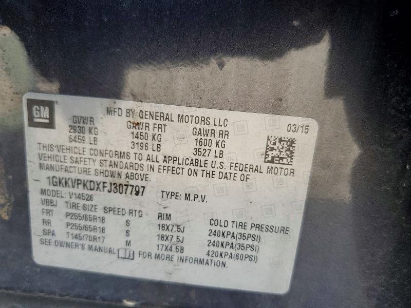 Продажа на аукционе авто 2015 Gmc Acadia, vin: 1GKKVPKDXFJ307797, номер лота: 54995176