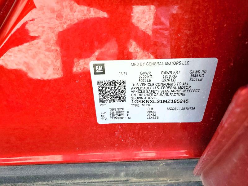 51877476 :رقم المزاد ، 1GKKNXLS1MZ185245 vin ، 2021 Gmc Acadia مزاد بيع