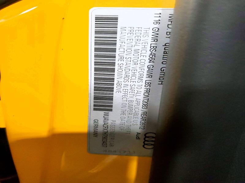 Aukcja sprzedaży 2017 Audi R8, vin: WUAVACFX7H7903437, numer aukcji: 54871256
