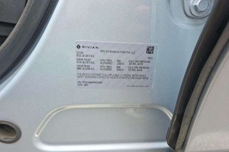 Aukcja sprzedaży 2023 Rivian R1s, vin: 7PDSGABA4PN019950, numer aukcji: 53059086