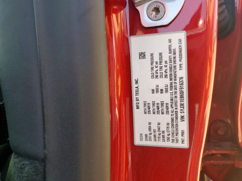 Продажа на аукционе авто 2025 Tesla Model 3, vin: 5YJ3E1EB6SF916376, номер лота: 54443456