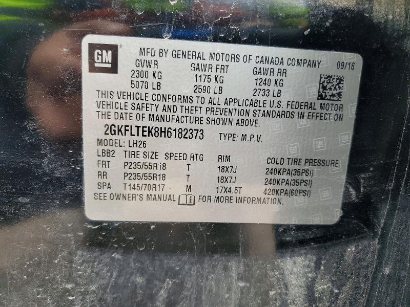 2017 Gmc Terrain მანქანა იყიდება აუქციონზე, vin: 2GKFLTEK8H6182373, აუქციონის ნომერი: 53089346