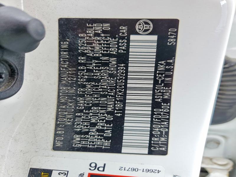 2012 Toyota Camry მანქანა იყიდება აუქციონზე, vin: 4T1BF1FK2CU532994, აუქციონის ნომერი: 55112696
