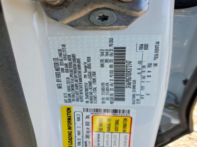 Продажа на аукционе авто 2013 Ford Fusion, vin: 3FA6P0G70DR272147, номер лота: 54302906