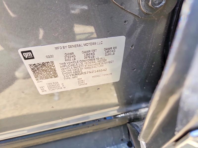 2022 Cadillac Xt5 მანქანა იყიდება აუქციონზე, vin: 1GYKNGRS7NZ145542, აუქციონის ნომერი: 53433856