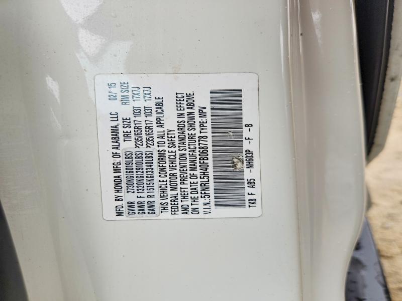 Aukcja sprzedaży 2015 Honda Odyssey, vin: 5FNRL5H40FB068778, numer aukcji: 55406556