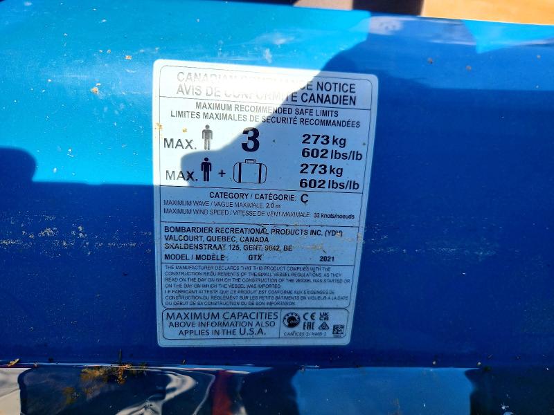 Aukcja sprzedaży 2021 Sea Doo Seadoo Gtx 170, vin: YDV40671A121, numer aukcji: 52350636
