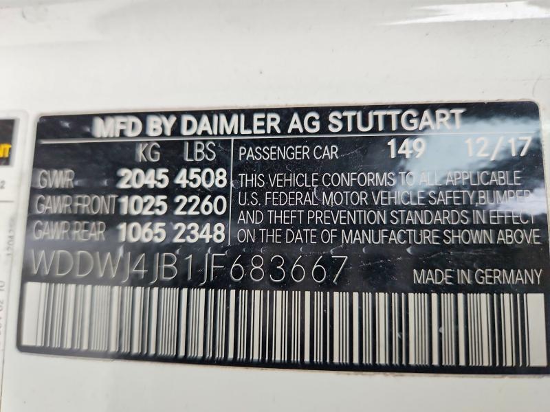 Продажа на аукционе авто 2018 Mercedes-benz C, vin: WDDWJ4JB1JF683667, номер лота: 52473476
