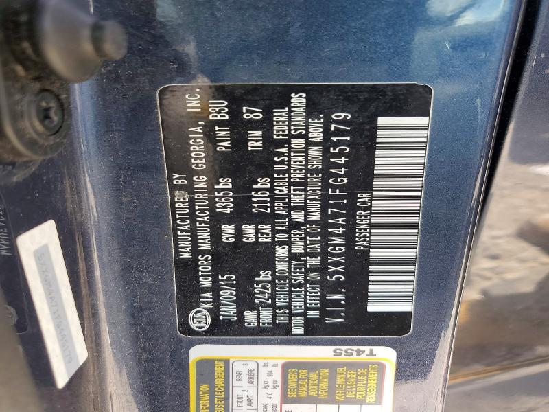 Продаж на аукціоні авто 2015 Kia Optima, vin: 5XXGM4A71FG445179, номер лоту: 55243666