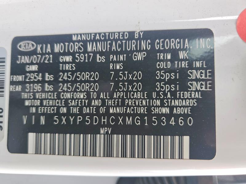 Продажа на аукционе авто 2021 Kia Telluride, vin: 5XYP5DHCXMG153460, номер лота: 54814856