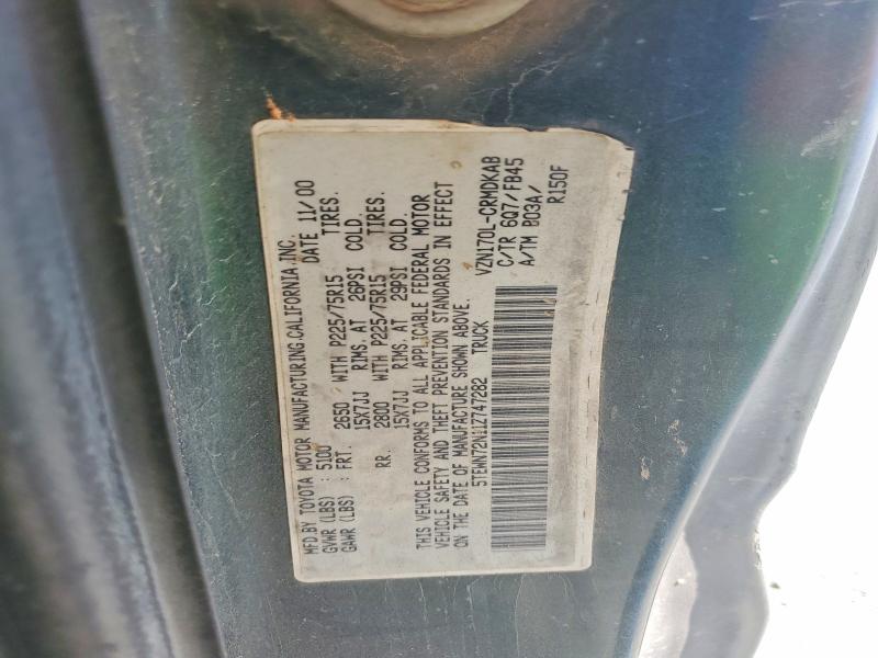 2001 Toyota Tacoma მანქანა იყიდება აუქციონზე, vin: 5TEWN72N11Z747282, აუქციონის ნომერი: 55414906