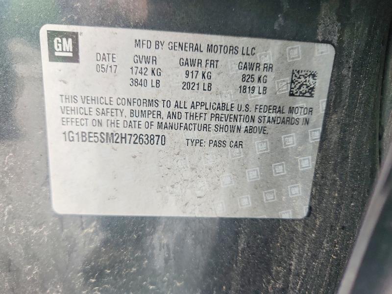 Продажа на аукционе авто 2017 Chevrolet Cruze, vin: 1G1BE5SM2H7263870, номер лота: 54272946