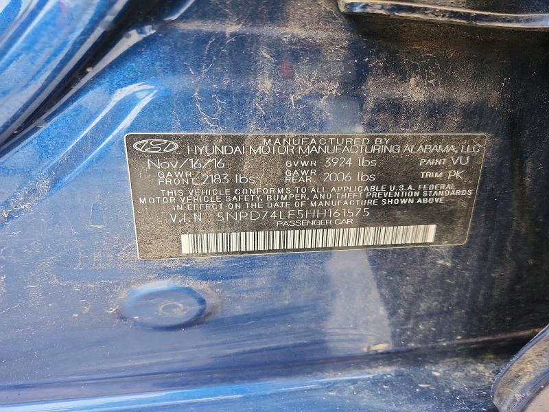 Aukcja sprzedaży 2017 Hyundai Elantra, vin: 5NPD74LF5HH161575, numer aukcji: 52036926