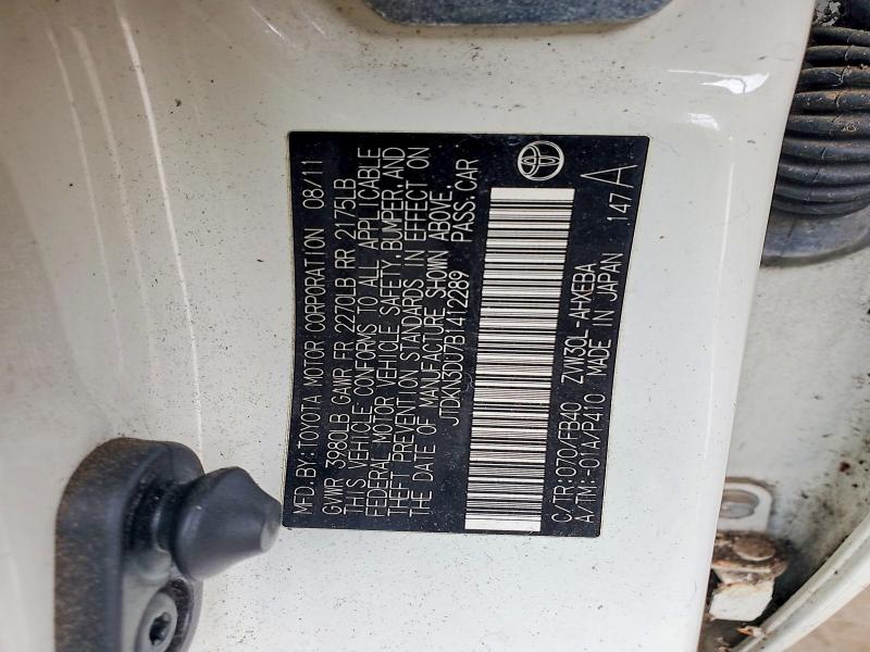 Aukcja sprzedaży 2011 Toyota Prius, vin: JTDKN3DU7B1412289, numer aukcji: 54853946