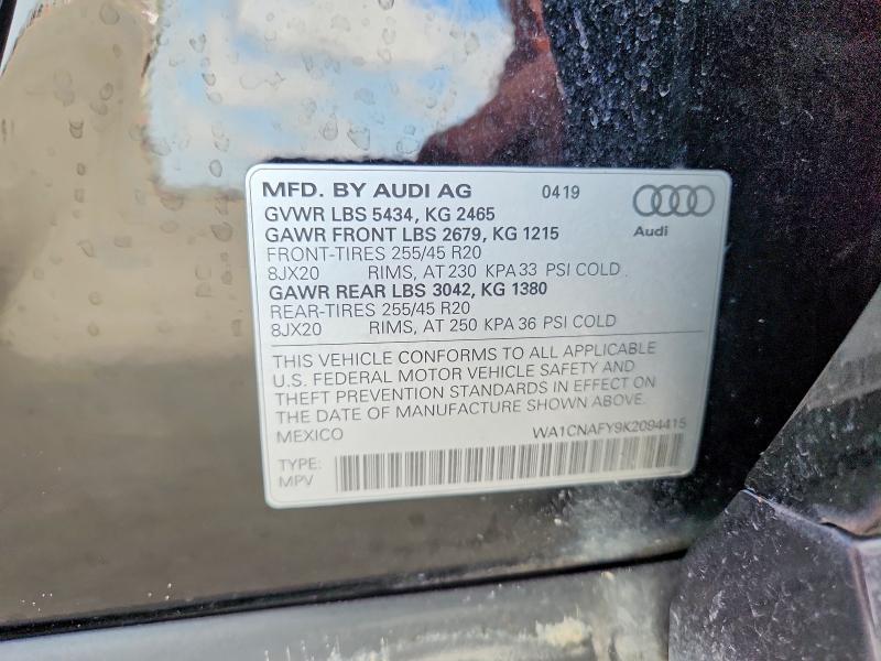 Aukcja sprzedaży 2019 Audi Q5, vin: WA1CNAFY9K2094415, numer aukcji: 54633056