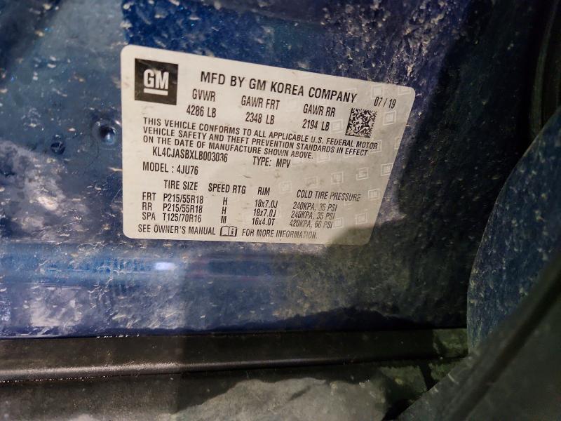 2020 Buick Encore მანქანა იყიდება აუქციონზე, vin: KL4CJASBXLB003036, აუქციონის ნომერი: 52531546