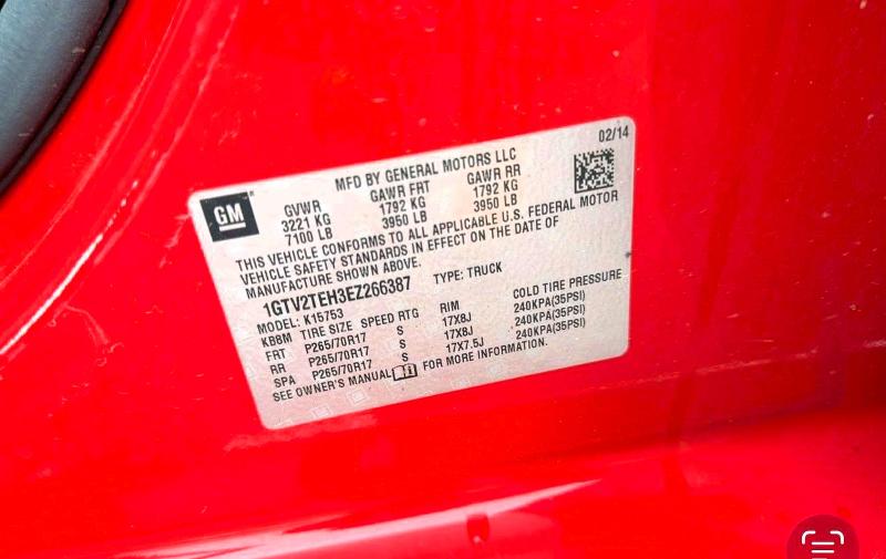 Aukcja sprzedaży 2014 Gmc Sierra, vin: 1GTV2TEH3EZ266387, numer aukcji: 53584806