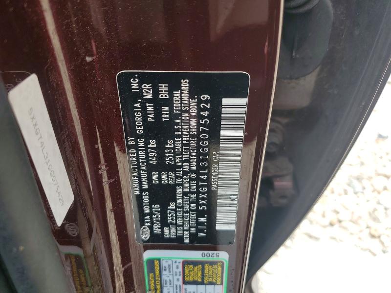 Aukcja sprzedaży 2016 Kia Optima, vin: 5XXGT4L31GG075429, numer aukcji: 54096426