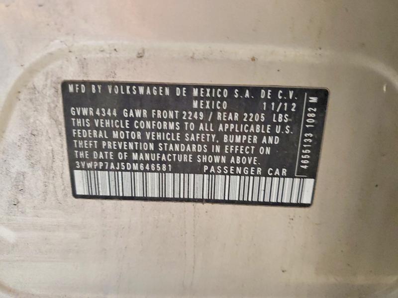 Aukcja sprzedaży 2013 Volkswagen Jetta Sedan Tdi Prem, vin: 3VWPP7AJ5DM646581, numer aukcji: 54459306