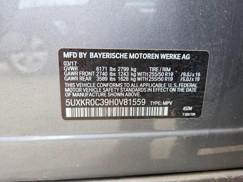 Продаж на аукціоні авто 2017 Bmw X5, vin: 5UXKR0C39H0V81559, номер лоту: 53572076