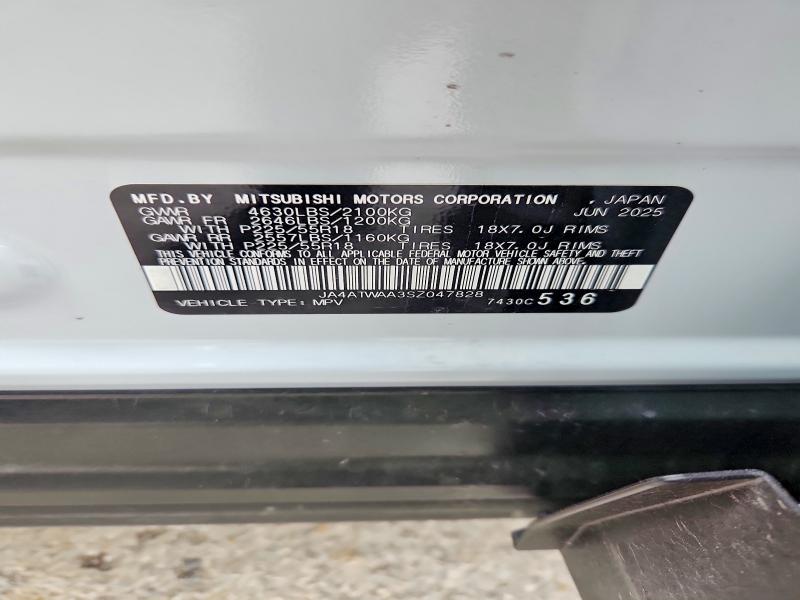 Продаж на аукціоні авто 2025 Mitsubishi Eclipse Cross, vin: JA4ATWAA3SZ047828, номер лоту: 53211206