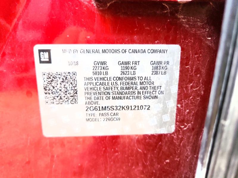 52606496 :رقم المزاد ، 2G61M5S32K9121072 vin ، 2019 Cadillac Xts مزاد بيع