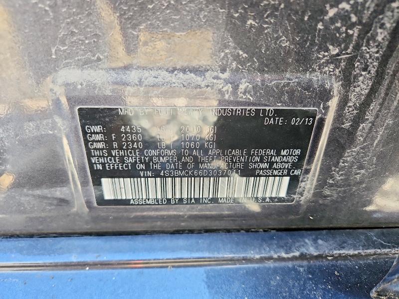 2013 Subaru Legacy მანქანა იყიდება აუქციონზე, vin: 4S3BMCK66D3037011, აუქციონის ნომერი: 54691806