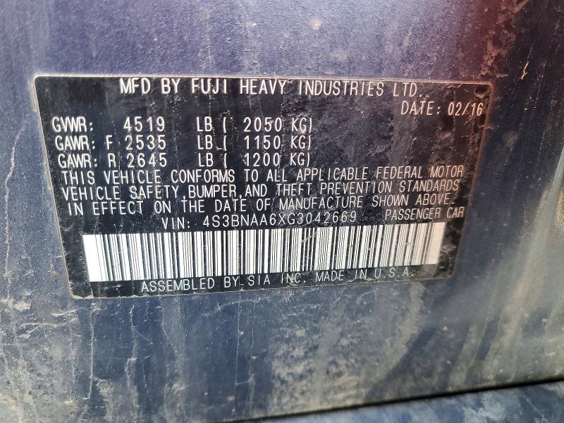 Aukcja sprzedaży 2016 Subaru Legacy, vin: 4S3BNAA6XG3042669, numer aukcji: 52097546