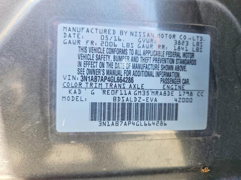 Aukcja sprzedaży 2016 Nissan Sentra, vin: 3N1AB7AP4GL664286, numer aukcji: 53038176