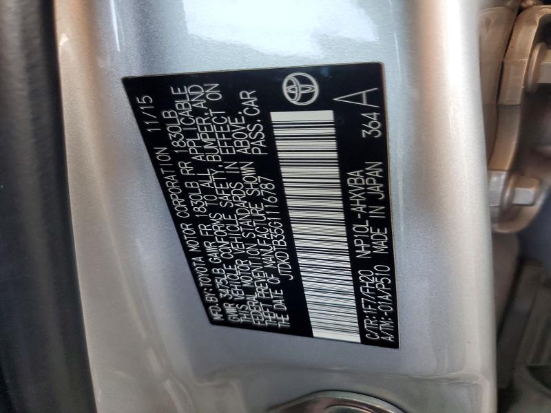 Продажа на аукционе авто 2016 Toyota Prius C, vin: JTDKDTB35G1116787, номер лота: 53261816