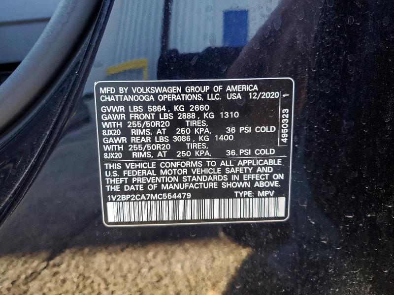 Продажа на аукционе авто 2021 Volkswagen Atlas, vin: 1V2BP2CA7MC554479, номер лота: 54729046