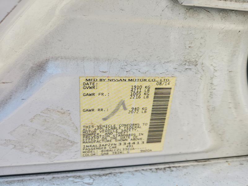 2015 Nissan Altima მანქანა იყიდება აუქციონზე, vin: 1N4AL3AP2FN334413, აუქციონის ნომერი: 53281926