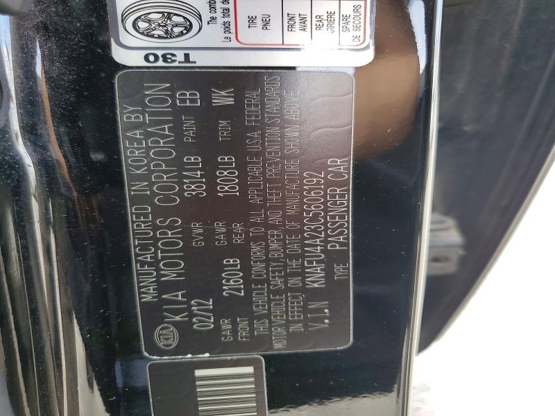 Auction sale of the 2012 Kia Forte, vin: KNAFU4A23C5606192, lot number: 52875936