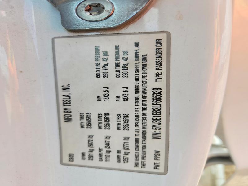 Продаж на аукціоні авто 2020 Tesla Model 3, vin: 5YJ3E1EB2LF665339, номер лоту: 54066946