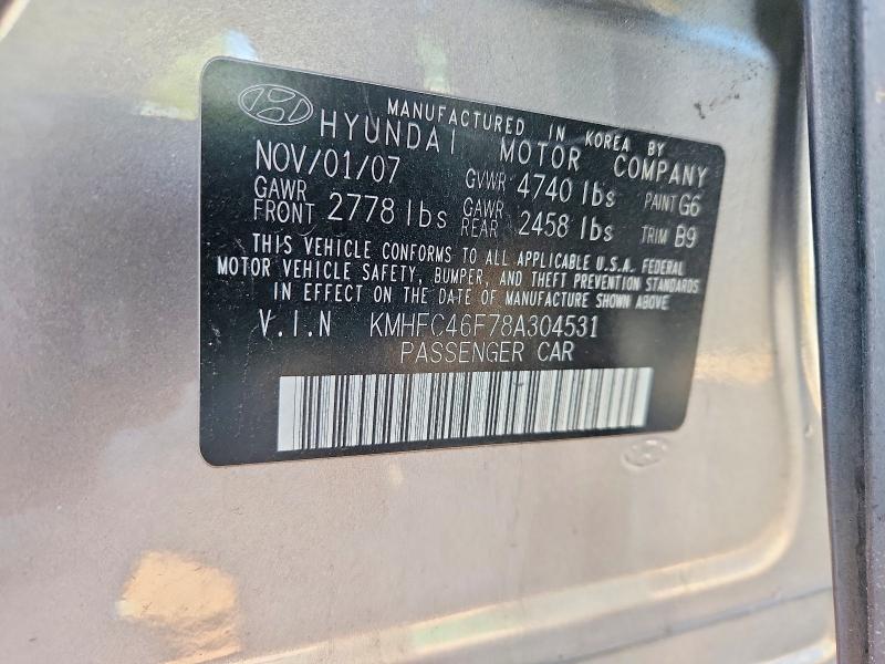 Продаж на аукціоні авто 2008 Hyundai Azera, vin: KMHFC46F78A304531, номер лоту: 52911116
