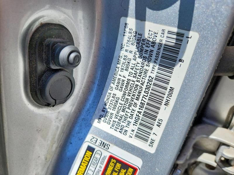 Продаж на аукціоні авто 2007 Honda Civic, vin: 1HGFA16877L030262, номер лоту: 55181796