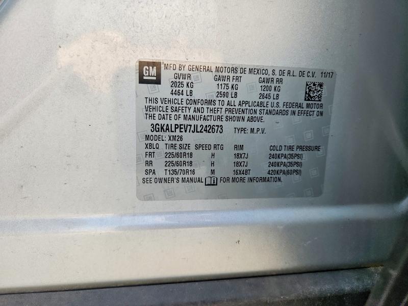 2018 Gmc Terrain მანქანა იყიდება აუქციონზე, vin: 3GKALPEV7JL242673, აუქციონის ნომერი: 53986736