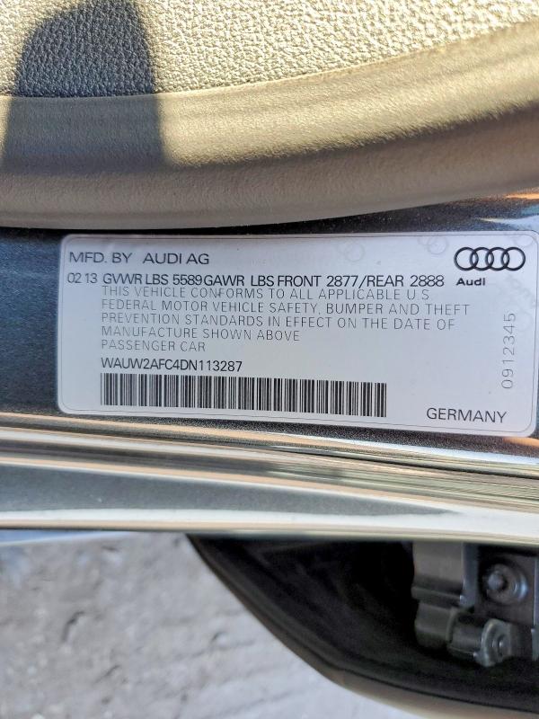 Aukcja sprzedaży 2013 Audi S7, vin: WAUW2AFC4DN113287, numer aukcji: 55045216