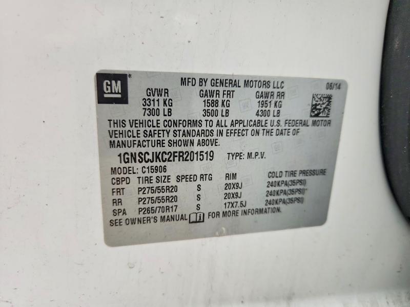 Aukcja sprzedaży 2015 Chevrolet Suburban, vin: 1GNSCJKC2FR201519, numer aukcji: 52732486